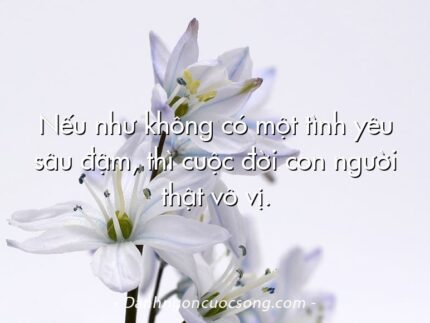 Nếu như không có một tình yêu sâu đậm, thì cuộc đời con người thật vô vị.