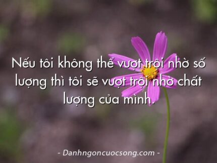 Nếu tôi không thể vượt trội nhờ số lượng thì tôi sẽ vượt trội nhờ chất lượng của mình.