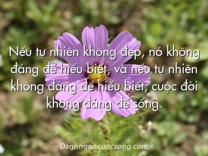 Nếu tự nhiên không đẹp, nó không đáng để hiểu biết, và nếu tự nhiên không đáng để hiểu biết, cuộc đời không đáng để sống.