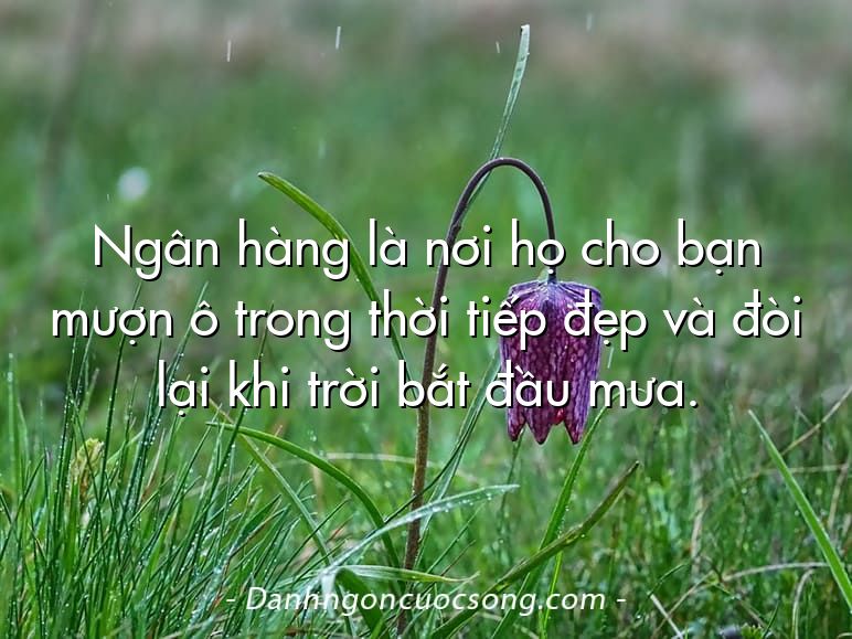 Ngân hàng là nơi họ cho bạn mượn ô trong thời tiếp đẹp và đòi lại khi trời bắt đầu mưa.