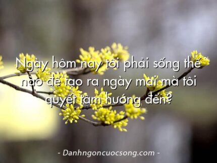 Ngày hôm nay tôi phải sống thế nào để tạo ra ngày mai mà tôi quyết tâm hướng đến?