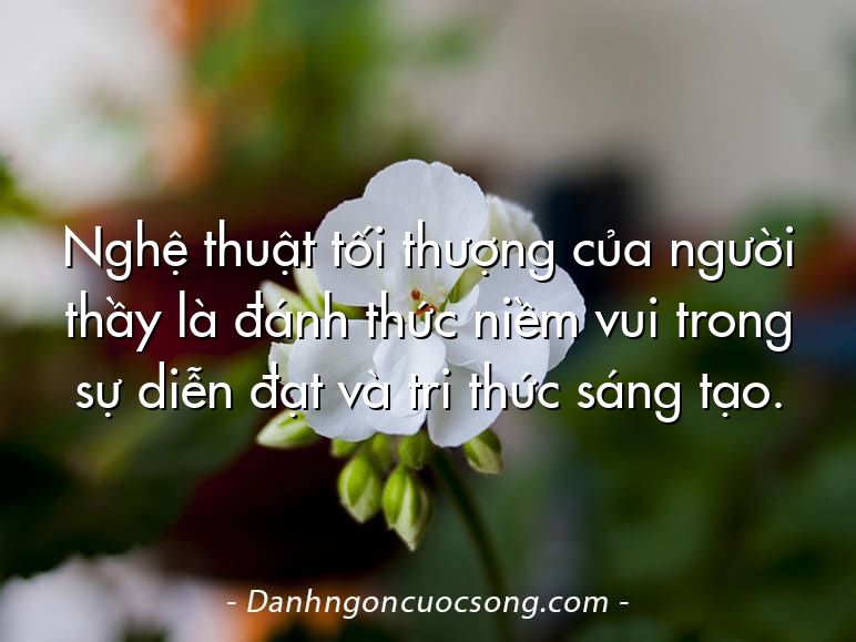 Nghệ thuật tối thượng của người thầy là đánh thức niềm vui trong sự diễn đạt và tri thức sáng tạo.