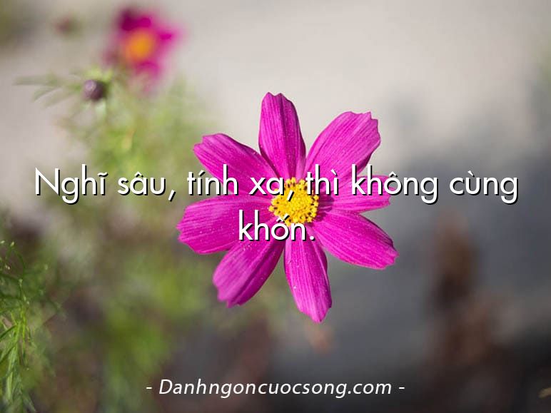 Nghĩ sâu, tính xa, thì không cùng khốn.