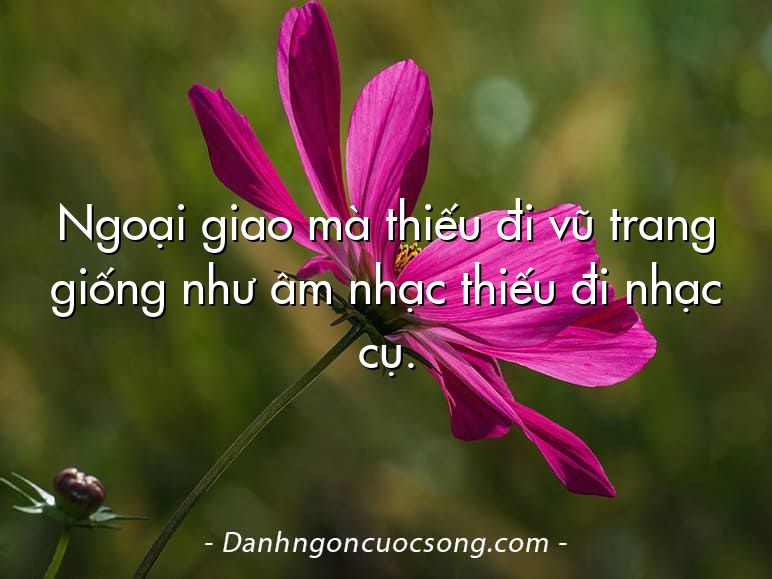 Ngoại giao mà thiếu đi vũ trang giống như âm nhạc thiếu đi nhạc cụ.