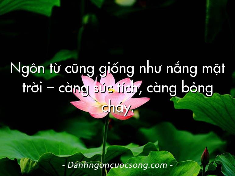Ngôn từ cũng giống như nắng mặt trời – càng súc tích, càng bỏng cháy.