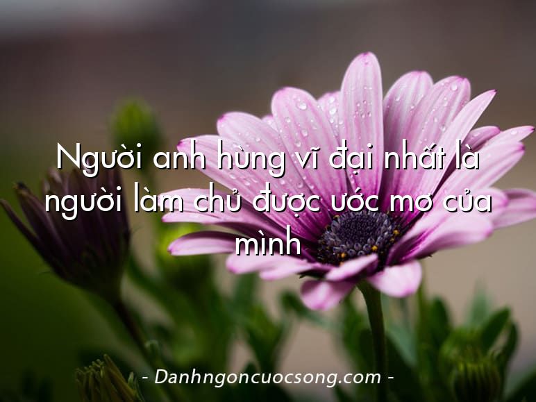 Người anh hùng vĩ đại nhất là người làm chủ được ước mơ của mình