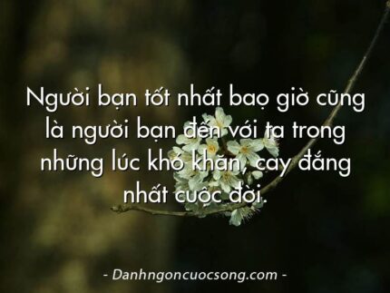 Người bạn tốt nhất baọ giờ cũng là người bạn đến với ta trong những lúc khó khăn, cay đắng nhất cuộc đời.