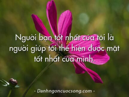 Người bạn tốt nhất của tôi là người giúp tôi thể hiện được mặt tốt nhất của mình.