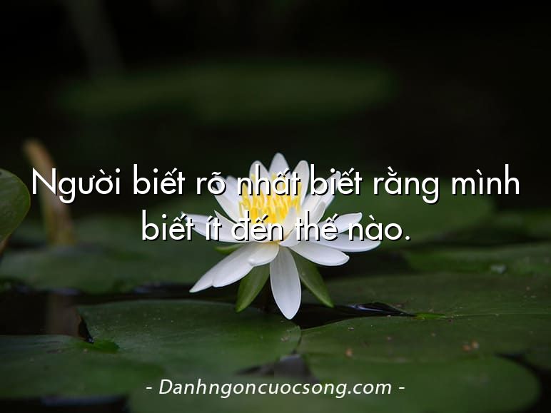 Người biết rõ nhất biết rằng mình biết ít đến thế nào.
