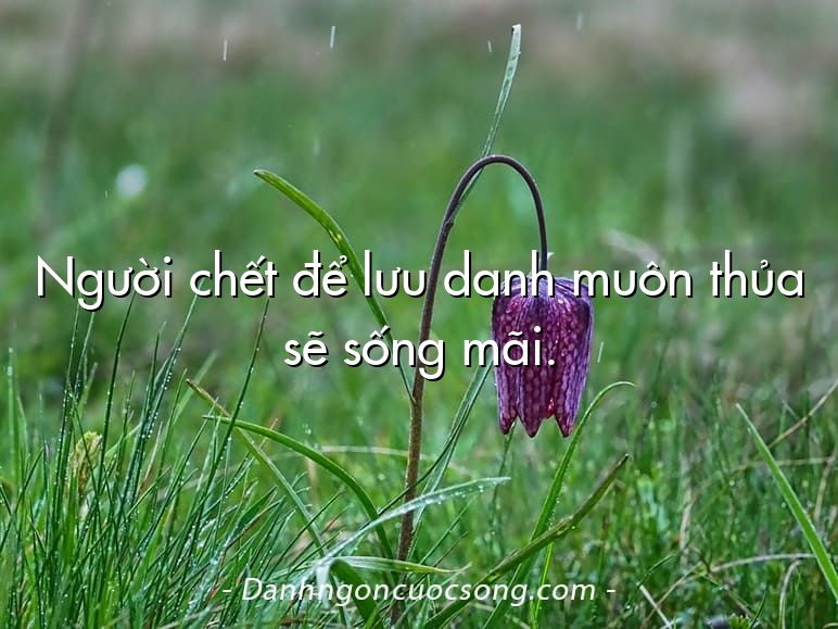 Người chết để lưu danh muôn thủa sẽ sống mãi.