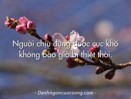 Người chịu đựng được cực khổ không bao giờ bị thiệt thòi.