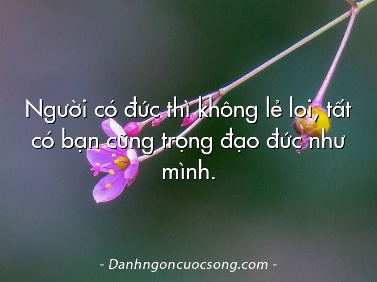 Người có đức thì không lẻ loi, tất có bạn cũng trọng đạo đức như mình.