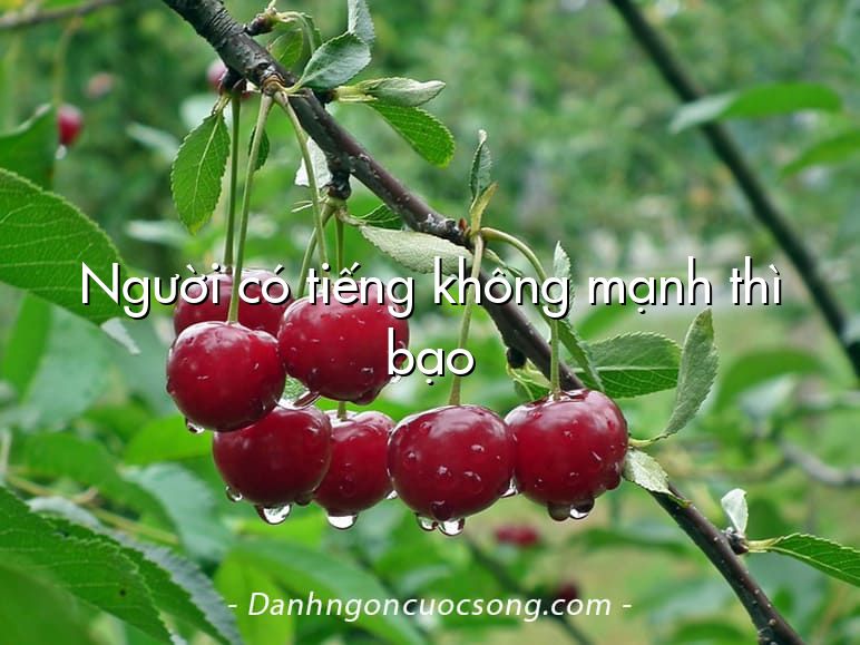 Người có tiếng không mạnh thì bạo