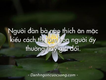 Người đàn bà nào thích ăn mặc kiểu cách thì tâm hồn người ấy thường hay giả dối.