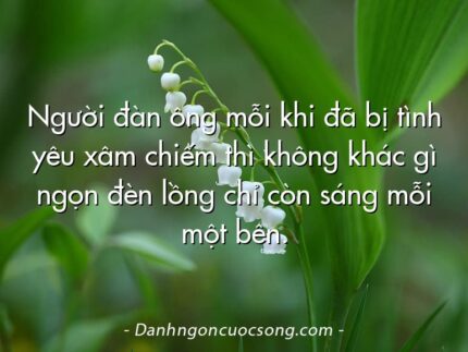 Người đàn ông mỗi khi đã bị tình yêu xâm chiếm thì không khác gì ngọn đèn lồng chỉ còn sáng mỗi một bên.