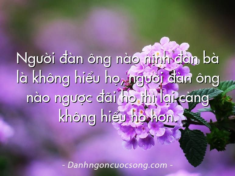 Người đàn ông nào nịnh đàn bà là không hiểu họ, người đàn ông nào ngược đãi họ thì lại càng không hiểu họ hơn.