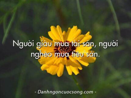 Người giàu mua tài sản, người nghèo mua tiêu sản.