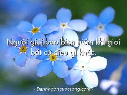 Người giỏi bao biện hiếm khi giỏi bất cứ điều gì khác.