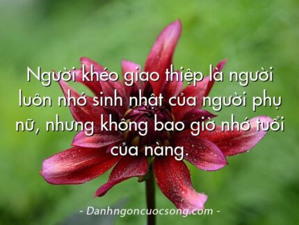 Người khéo giao thiệp là người luôn nhớ sinh nhật của người phụ nữ, nhưng không bao giờ nhớ tuổi của nàng.