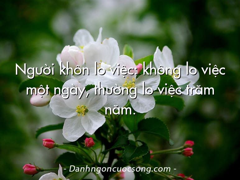 Người khôn lo việc: không lo việc một ngày, thường lo việc trăm năm.