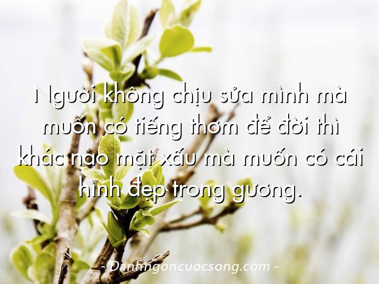 Người không chịu sửa mình mà muốn có tiếng thơm để đời thì khác nào mặt xấu mà muốn có cái hình đẹp trong gương.