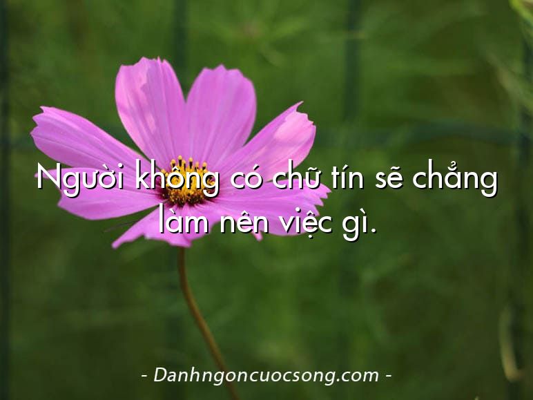 Người không có chữ tín sẽ chẳng làm nên việc gì.