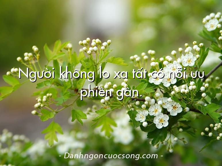 Người không lo xa tất có nỗi ưu phiền gần.