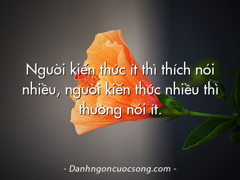 Người kiến thức ít thì thích nói nhiều, người kiến thức nhiều thì thường nói ít.