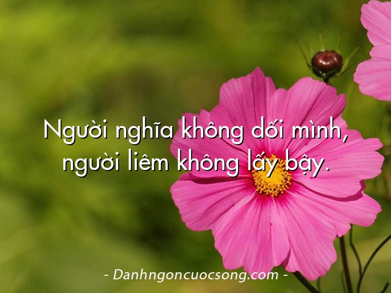 Người nghĩa không dối mình, người liêm không lấy bậy.