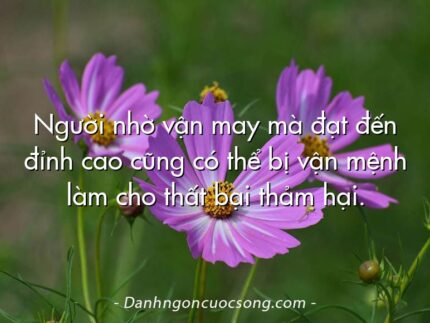 Người nhờ vận may mà đạt đến đỉnh cao cũng có thể bị vận mệnh làm cho thất bại thảm hại.