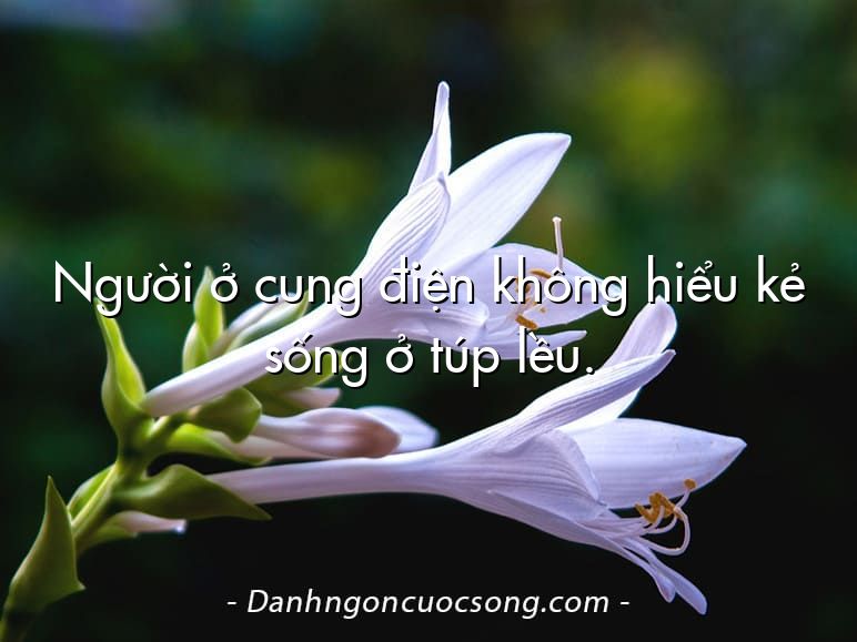 Người ở cung điện không hiểu kẻ sống ở túp lều.
