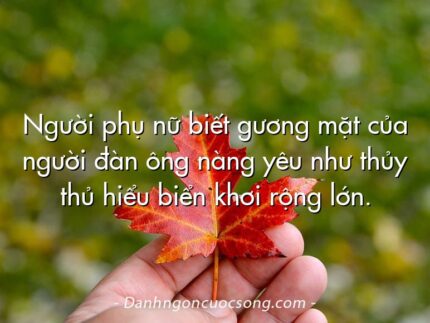 Người phụ nữ biết gương mặt của người đàn ông nàng yêu như thủy thủ hiểu biển khơi rộng lớn.