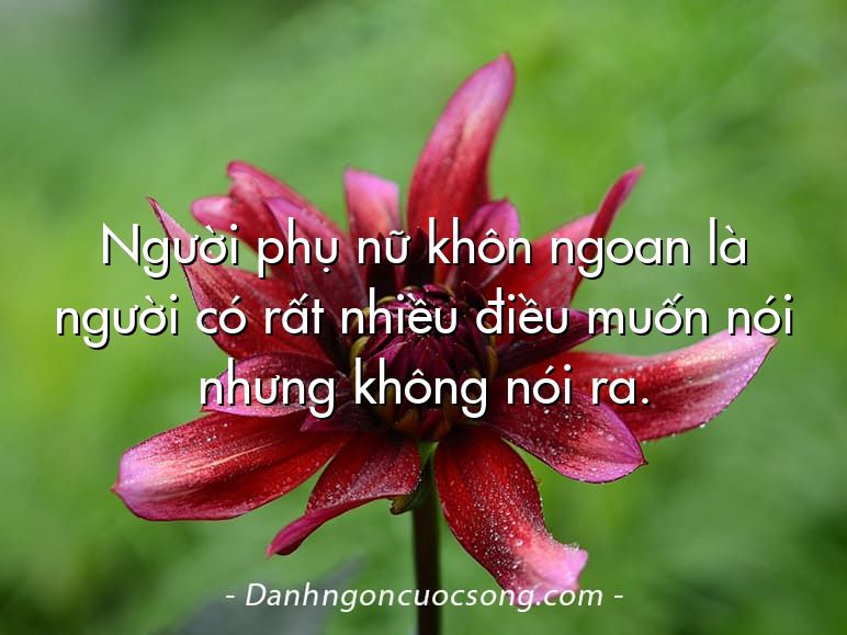 Người phụ nữ khôn ngoan là người có rất nhiều điều muốn nói nhưng không nói ra.