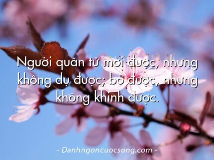 Người quân tử mời được, nhưng không dụ được; bỏ được, nhưng không khinh được.