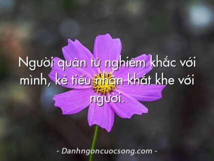 Người quân tử nghiêm khắc với mình, kẻ tiểu nhân khắt khe với người.