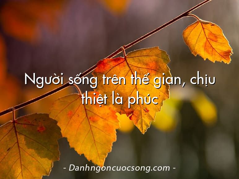 Người sống trên thế gian, chịu thiệt là phúc