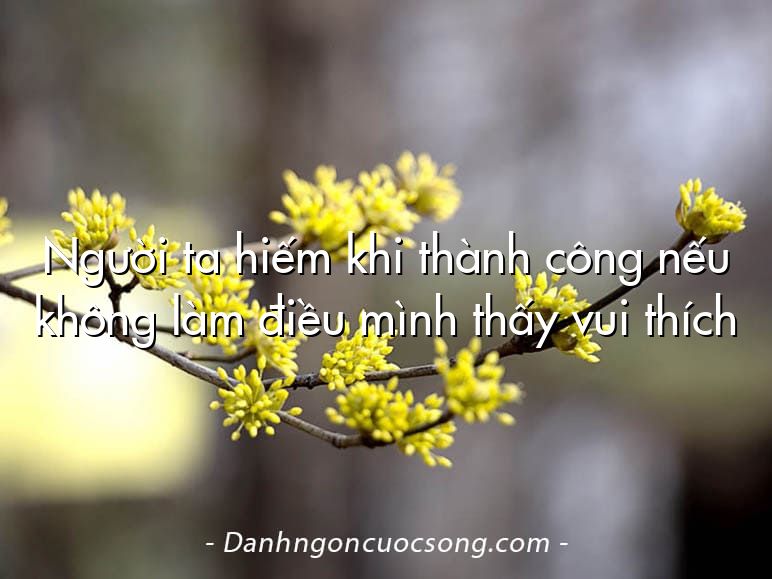 Người ta hiếm khi thành công nếu không làm điều mình thấy vui thích