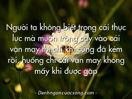 Người ta không biết trọng cái thực lực mà muốn trông cậy vào cái vận may thì chí khí cũng đã kém rồi, huống chi cái vận may không mấy khi được gặp
