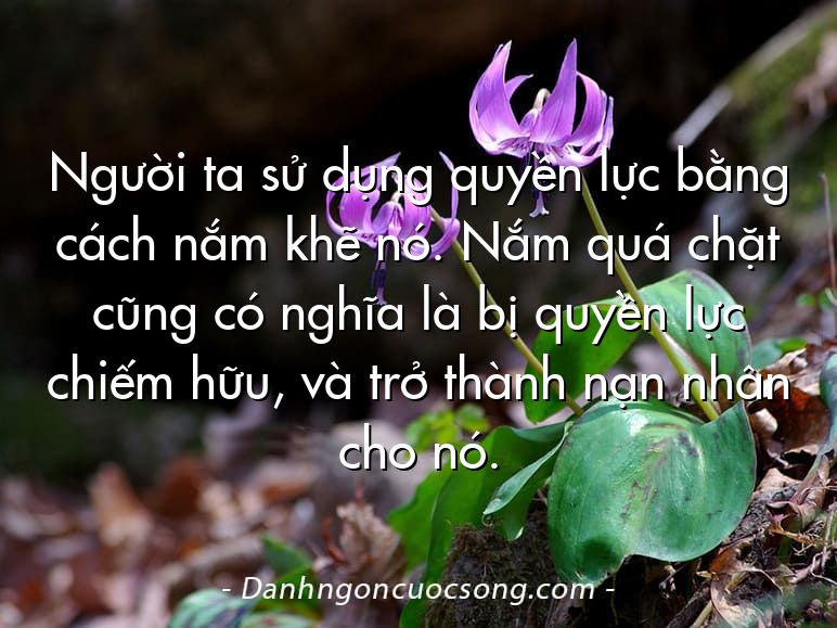 Người ta sử dụng quyền lực bằng cách nắm khẽ nó. Nắm quá chặt cũng có nghĩa là bị quyền lực chiếm hữu, và trở thành nạn nhân cho nó.