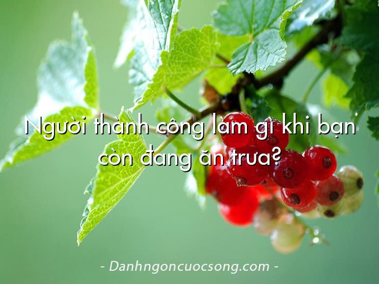 Người thành công làm gì khi bạn còn đang ăn trưa?