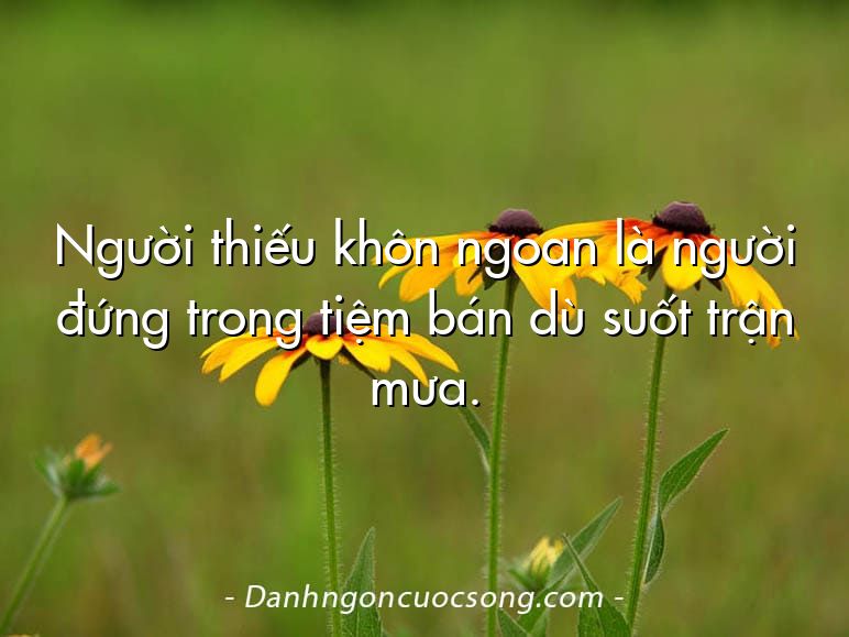 Người thiếu khôn ngoan là người đứng trong tiệm bán dù suốt trận mưa.
