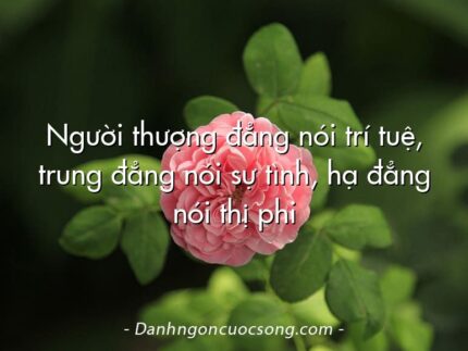 Người thượng đẳng nói trí tuệ, trung đẳng nói sự tình, hạ đẳng nói thị phi