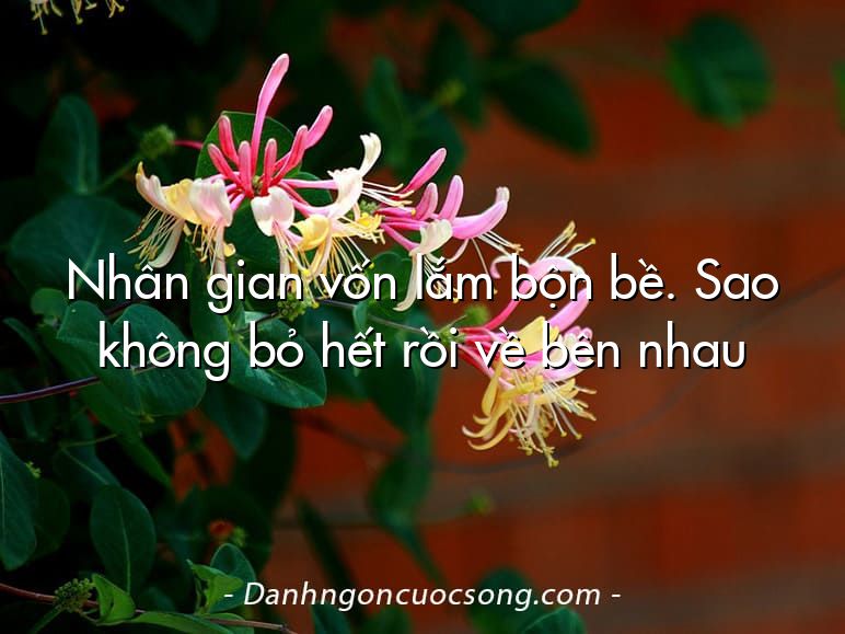 Nhân gian vốn lắm bộn bề. Sao không bỏ hết rồi về bên nhau