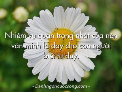 Nhiệm vụ quan trọng nhất của nền văn minh là dạy cho con người biết tư duy.