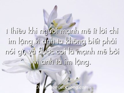 Nhiều khi người mạnh mẽ ít lời chỉ im lặng vì anh ta không biết phải nói gì, và được coi là mạnh mẽ bởi vì anh ta im lặng.