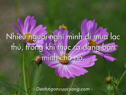 Nhiều người nghĩ mình đi mua lạc thú, trong khi thực ra đang bán mình cho nó.