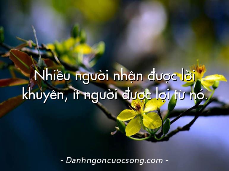 Nhiều người nhận được lời khuyên, ít người được lợi từ nó.