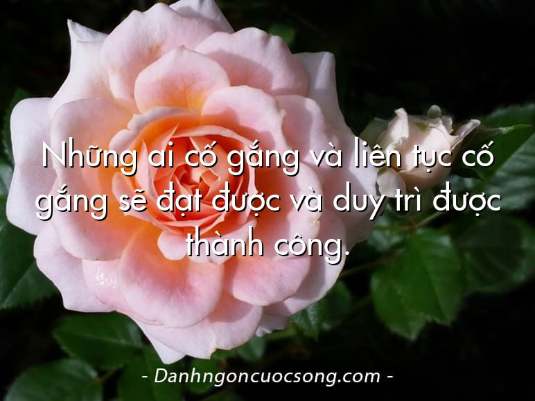 Những ai cố gắng và liên tục cố gắng sẽ đạt được và duy trì được thành công.