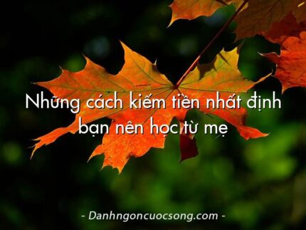 Những cách kiếm tiền nhất định bạn nên học từ mẹ