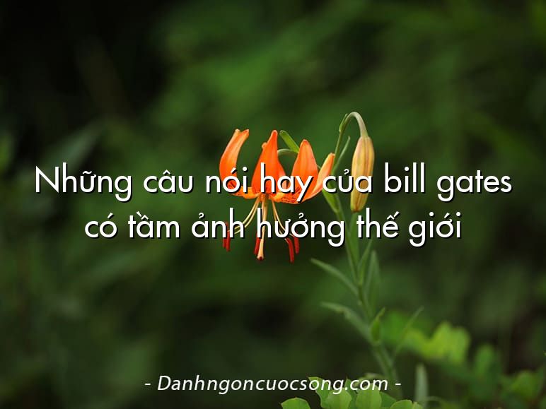 Những câu nói hay của bill gates có tầm ảnh hưởng thế giới